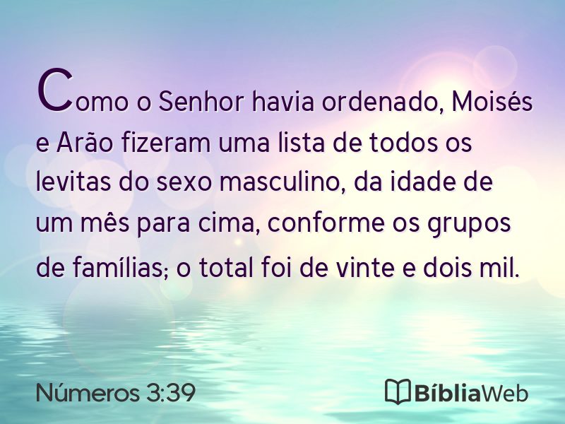 Números 3:39 em imagem para compartilhar