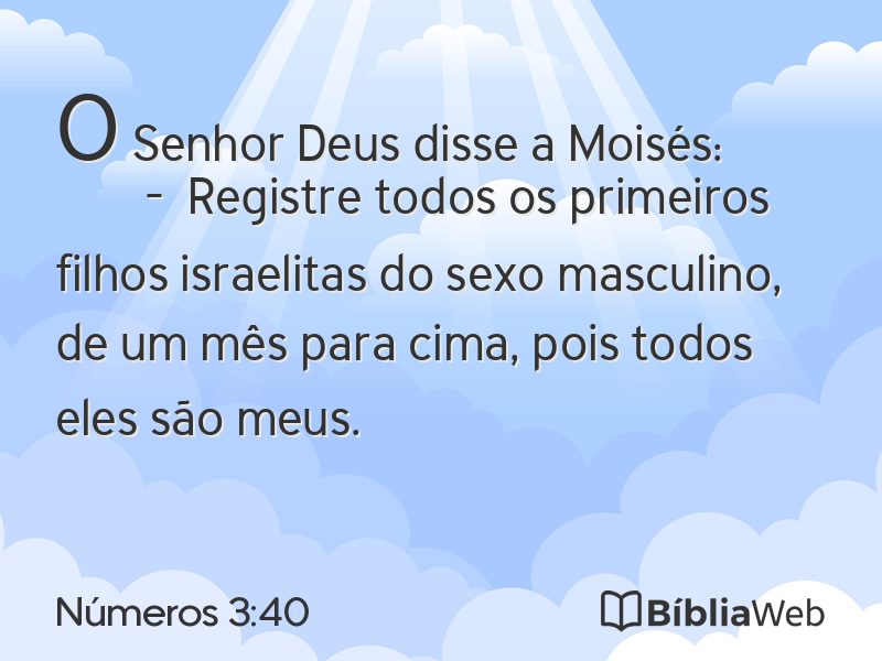 Números 3:40 em imagem para compartilhar