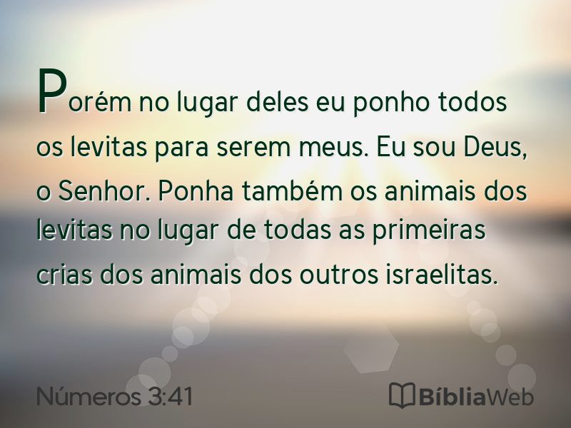 Números 3:41 em imagem para compartilhar