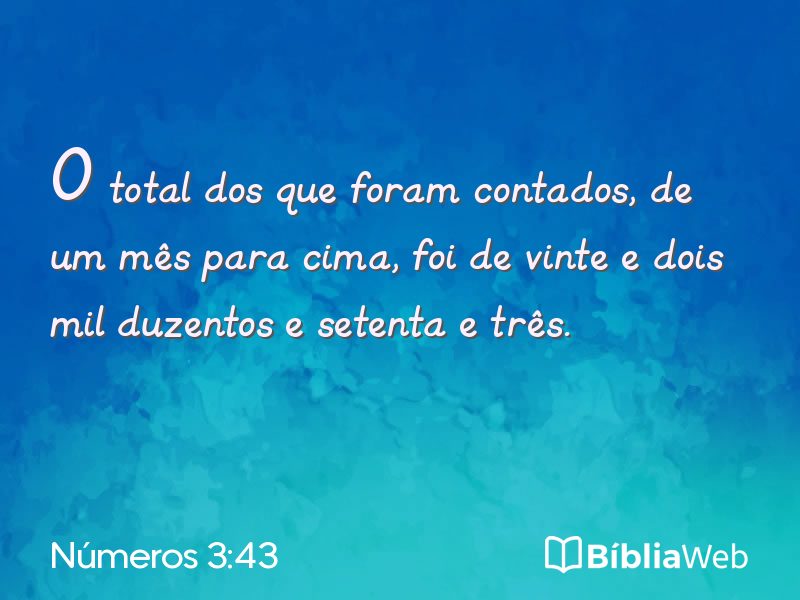 Números 3:43 em imagem para compartilhar
