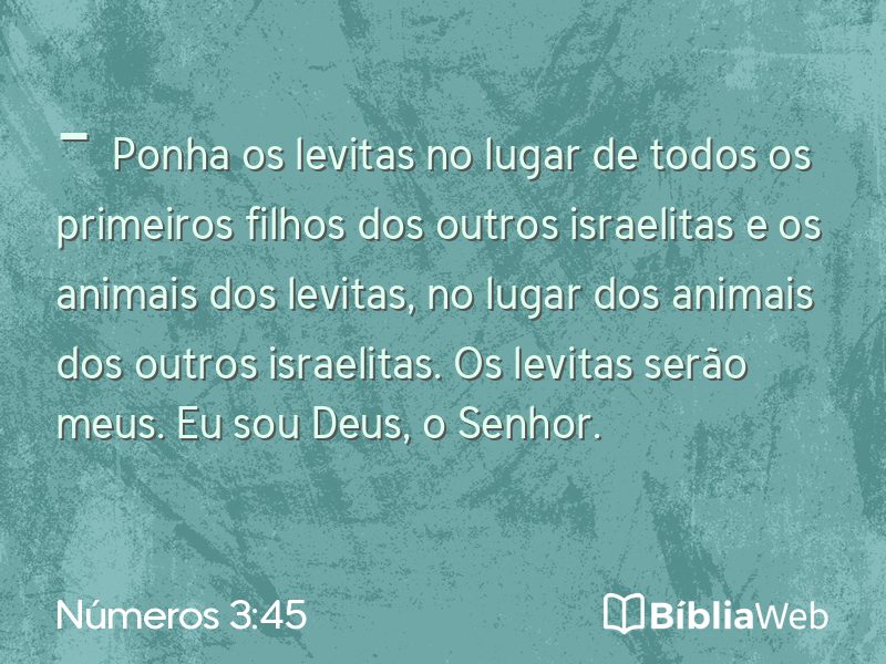 Números 3:45 em imagem para compartilhar