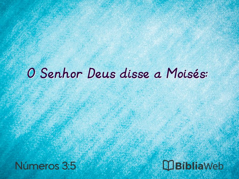 Números 3:5 em imagem para compartilhar