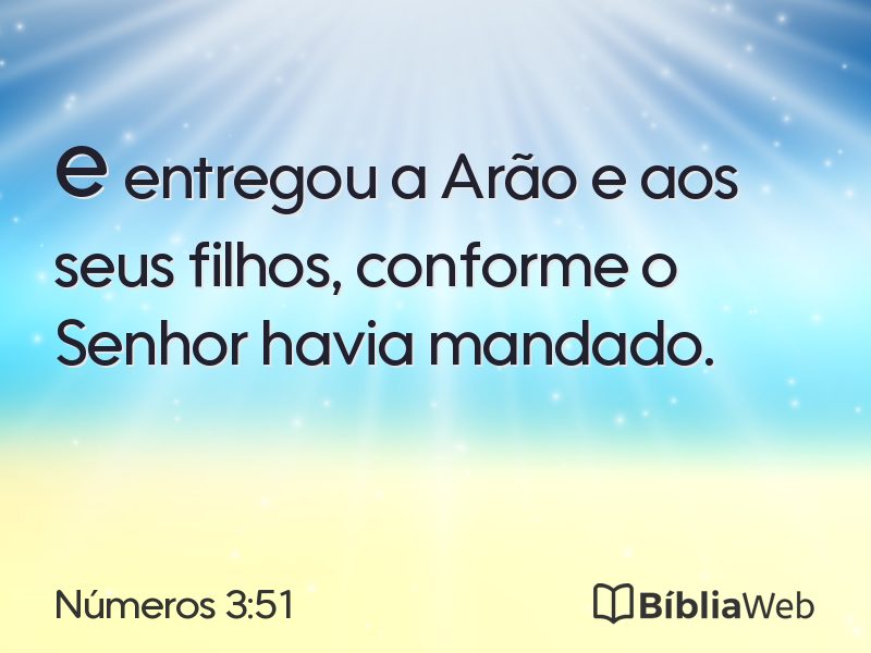 Números 3:51 em imagem para compartilhar