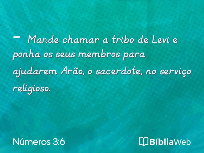 Números 3:6 em imagem para compartilhar