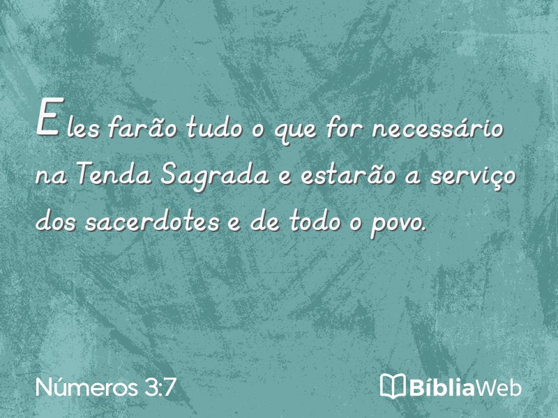 Números 3:7 em imagem para compartilhar