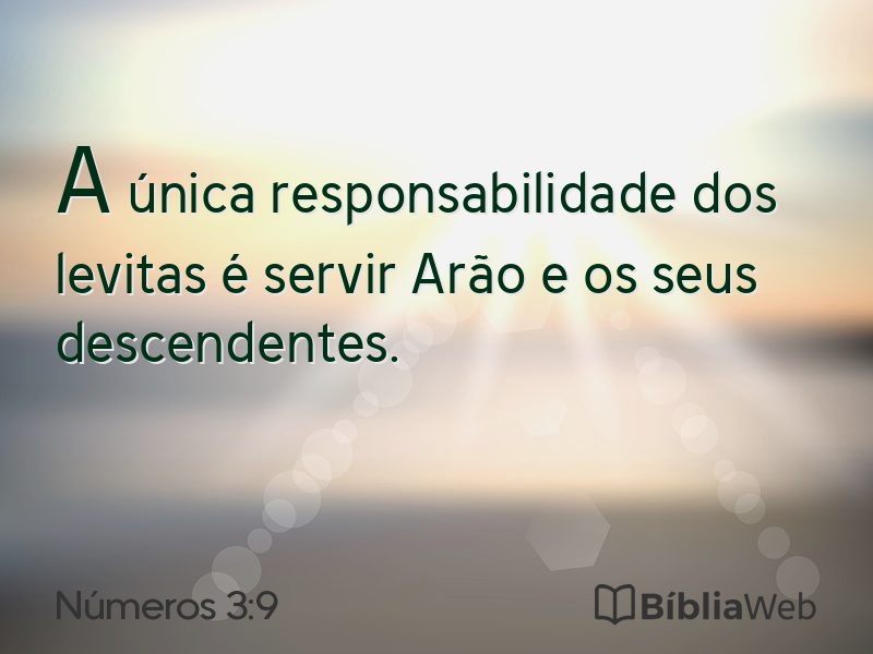 Números 3:9 em imagem para compartilhar