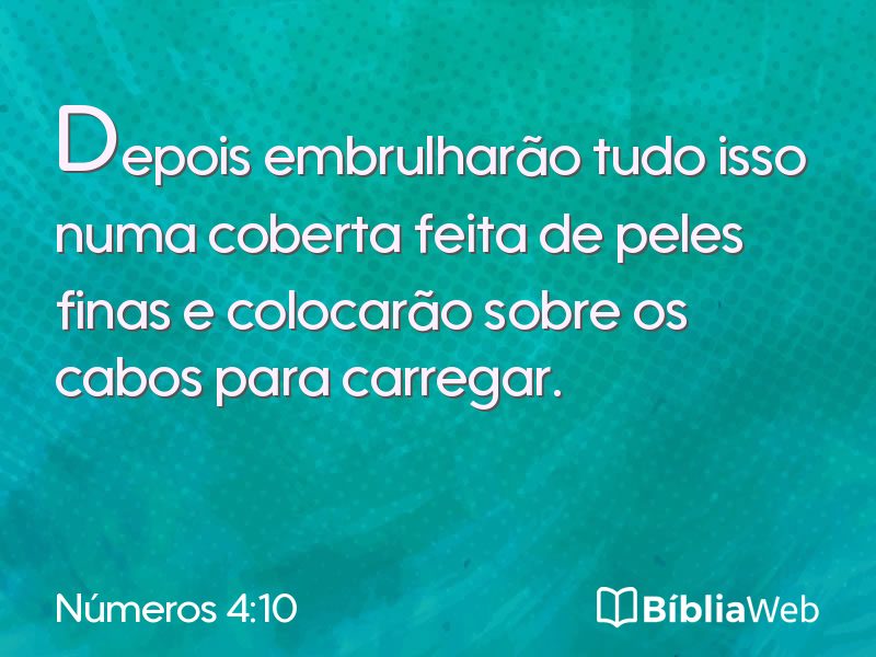 Números 4:10 em imagem para compartilhar