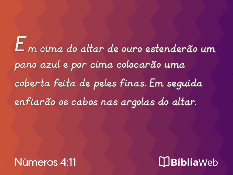Números 4:11 em imagem para compartilhar