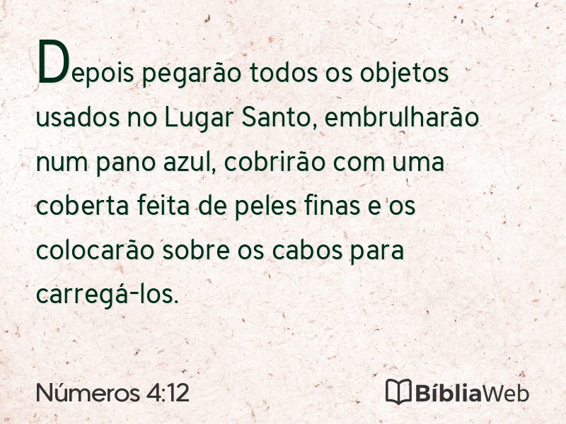 Números 4:12 em imagem para compartilhar