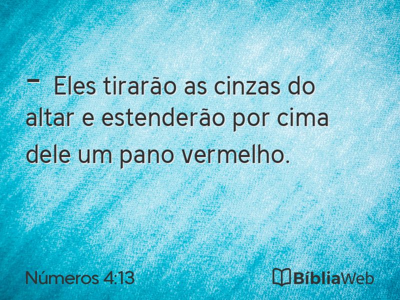 Números 4:13 em imagem para compartilhar