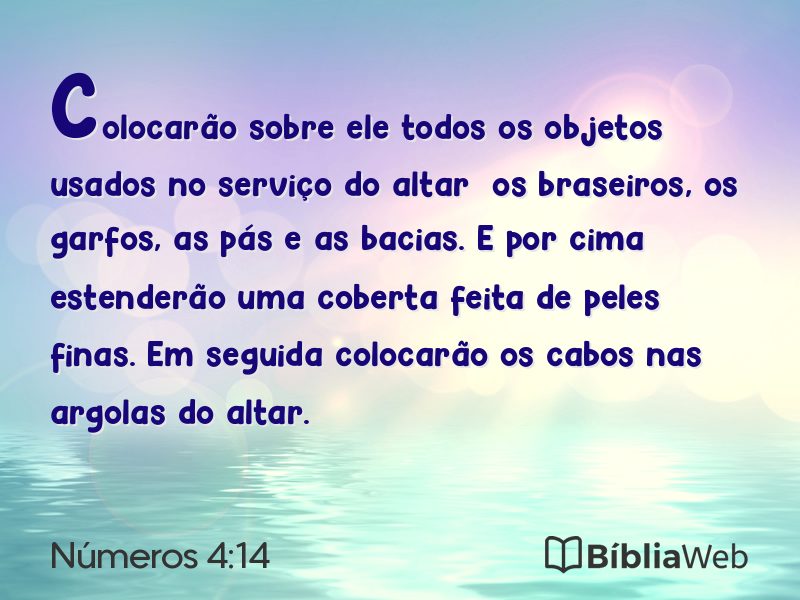 Números 4:14 em imagem para compartilhar