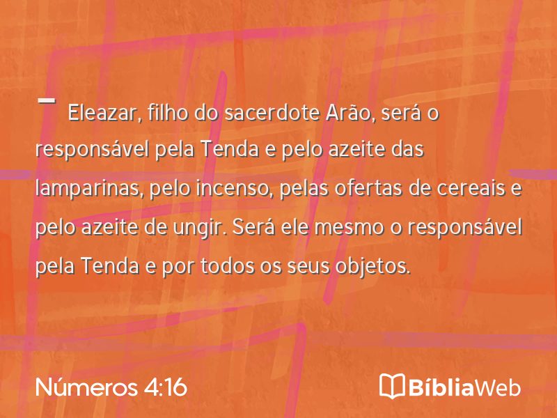 Números 4:16 em imagem para compartilhar