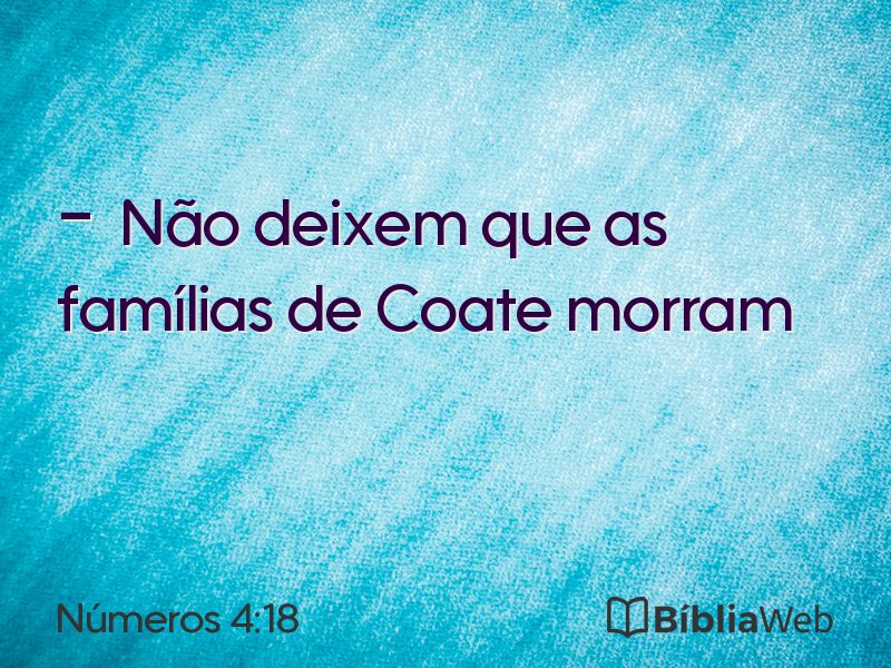 Números 4:18 em imagem para compartilhar