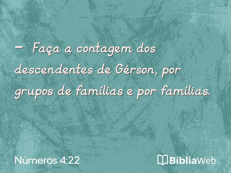 Números 4:22 em imagem para compartilhar