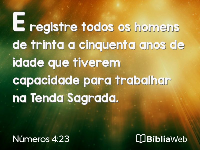 Números 4:23 em imagem para compartilhar