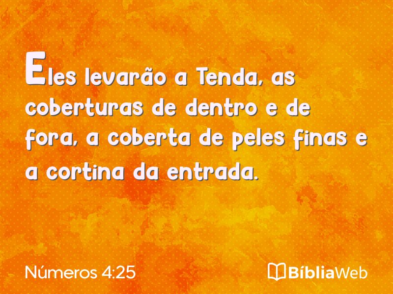 Números 4:25 em imagem para compartilhar