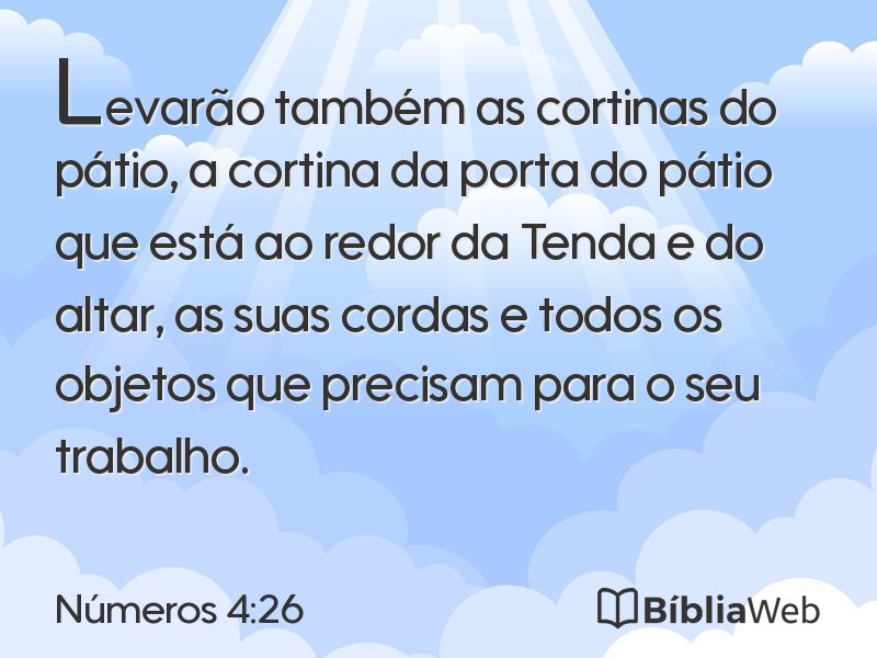 Números 4:26 em imagem para compartilhar