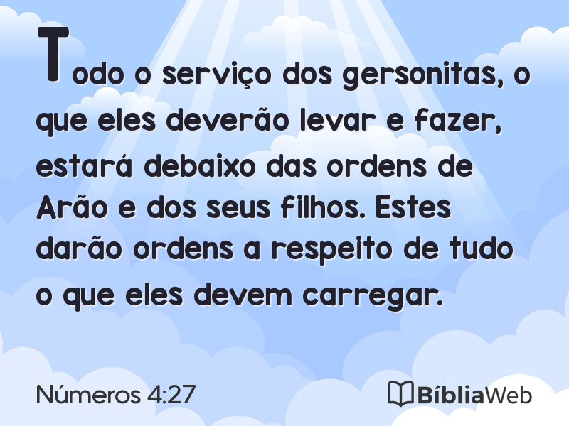 Números 4:27 em imagem para compartilhar