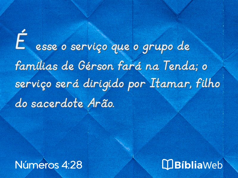 Números 4:28 em imagem para compartilhar
