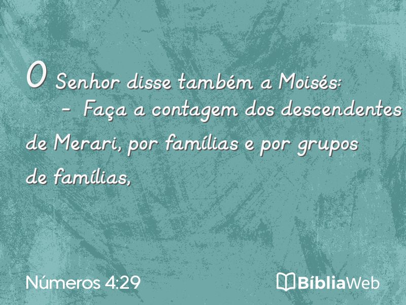 Números 4:29 em imagem para compartilhar