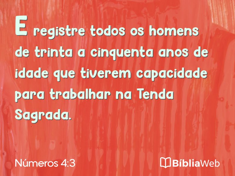 Números 4:3 em imagem para compartilhar