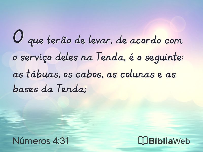 Números 4:31 em imagem para compartilhar