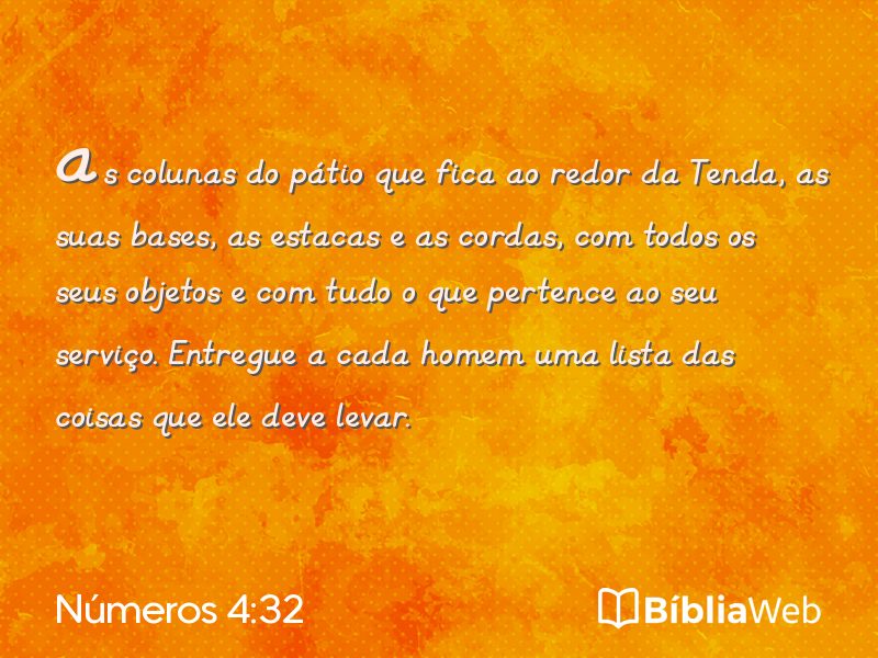Números 4:32 em imagem para compartilhar
