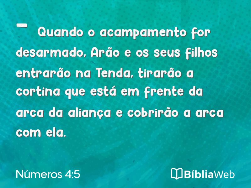 Números 4:5 em imagem para compartilhar