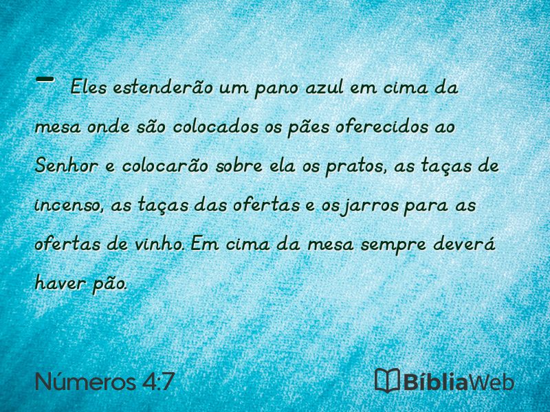 Números 4:7 em imagem para compartilhar
