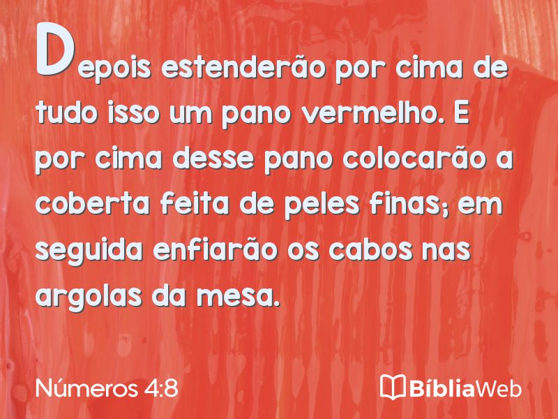 Números 4:8 em imagem para compartilhar