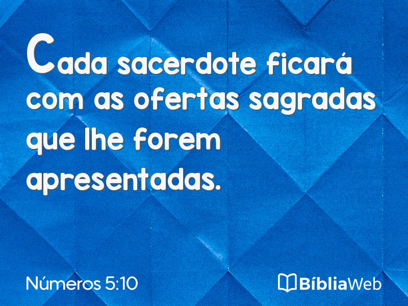 Números 5:10 em imagem para compartilhar