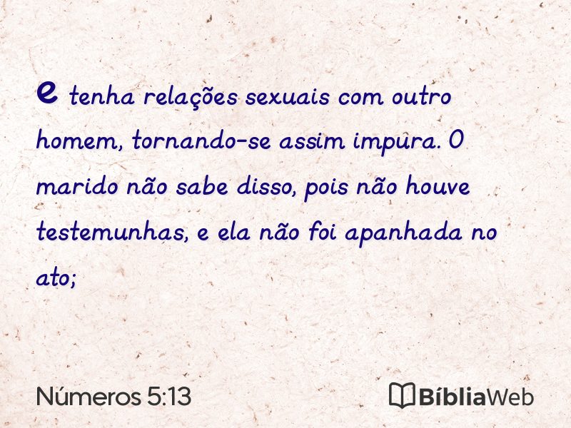 Números 5:13 em imagem para compartilhar