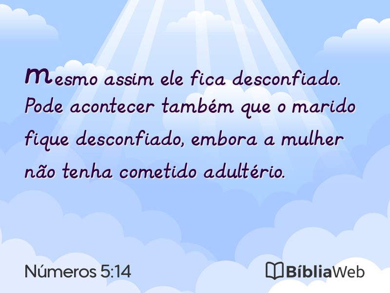 Números 5:14 em imagem para compartilhar
