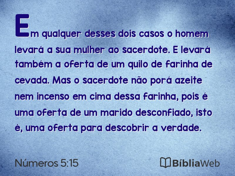 Números 5:15 em imagem para compartilhar