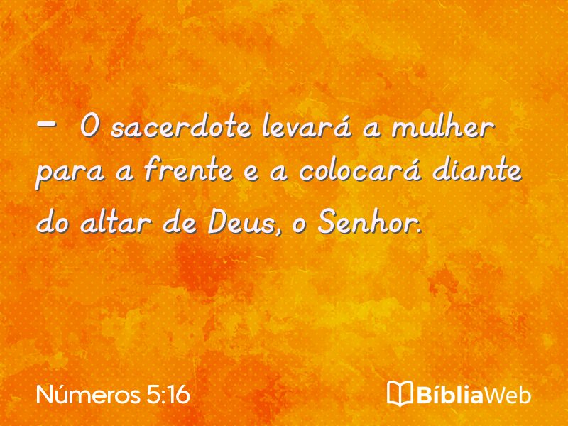 Números 5:16 em imagem para compartilhar
