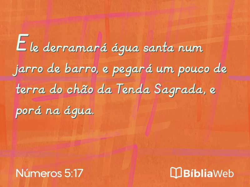 Números 5:17 em imagem para compartilhar