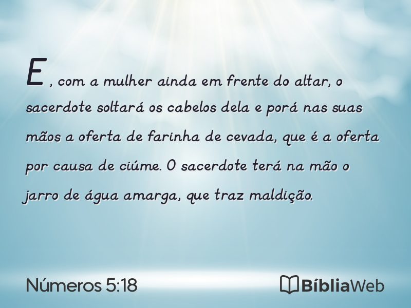 Números 5:18 em imagem para compartilhar