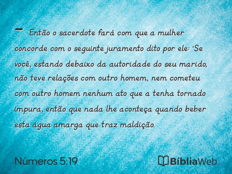 Números 5:19 em imagem para compartilhar