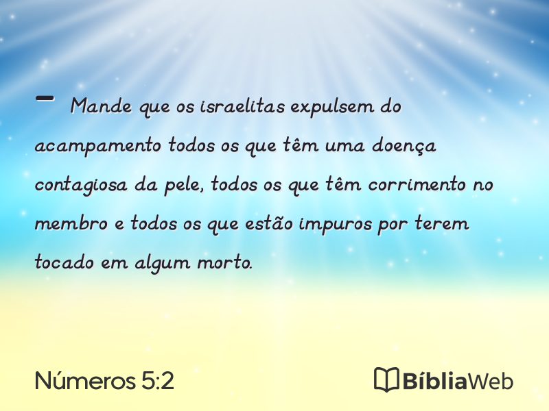 Números 5:2 em imagem para compartilhar