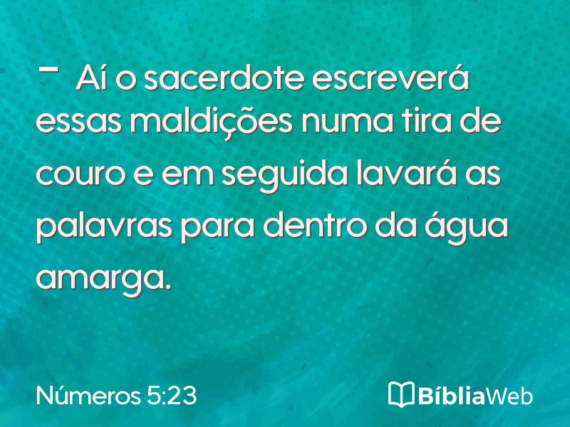 Números 5:23 em imagem para compartilhar