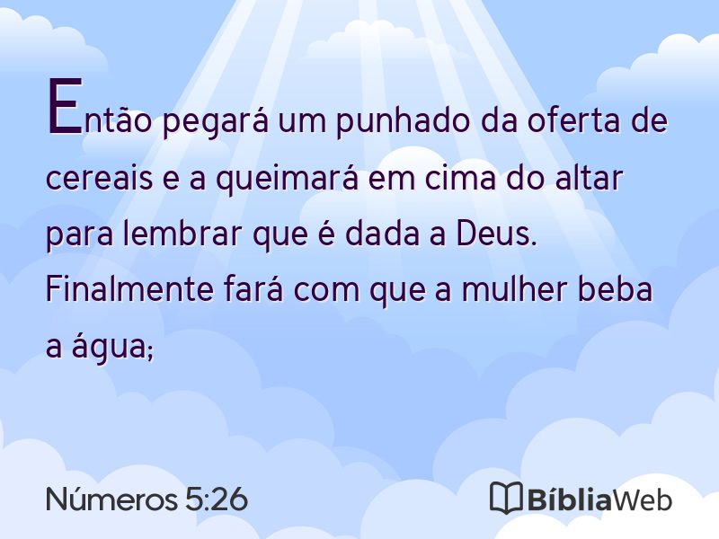Números 5:26 em imagem para compartilhar