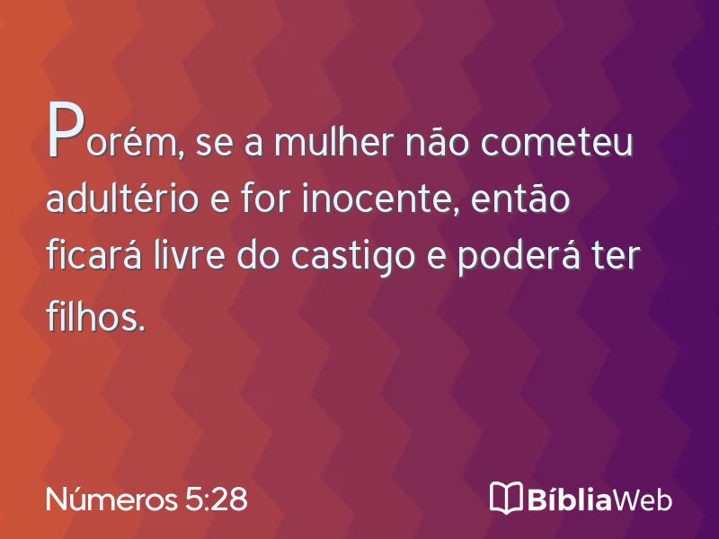 Números 5:28 em imagem para compartilhar
