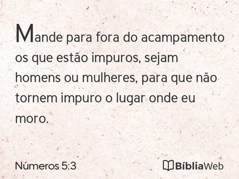 Números 5:3 em imagem para compartilhar