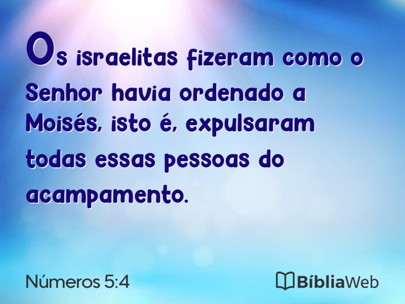 Números 5:4 em imagem para compartilhar