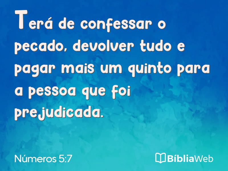 Números 5:7 em imagem para compartilhar