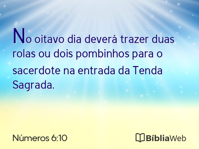 Números 6:10 em imagem para compartilhar
