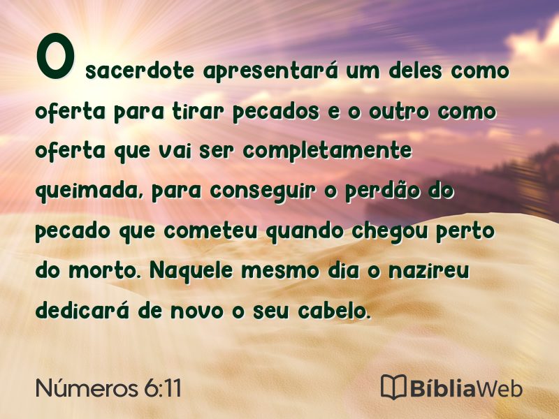 Números 6:11 em imagem para compartilhar