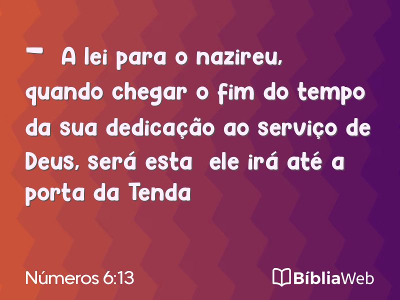 Números 6:13 em imagem para compartilhar
