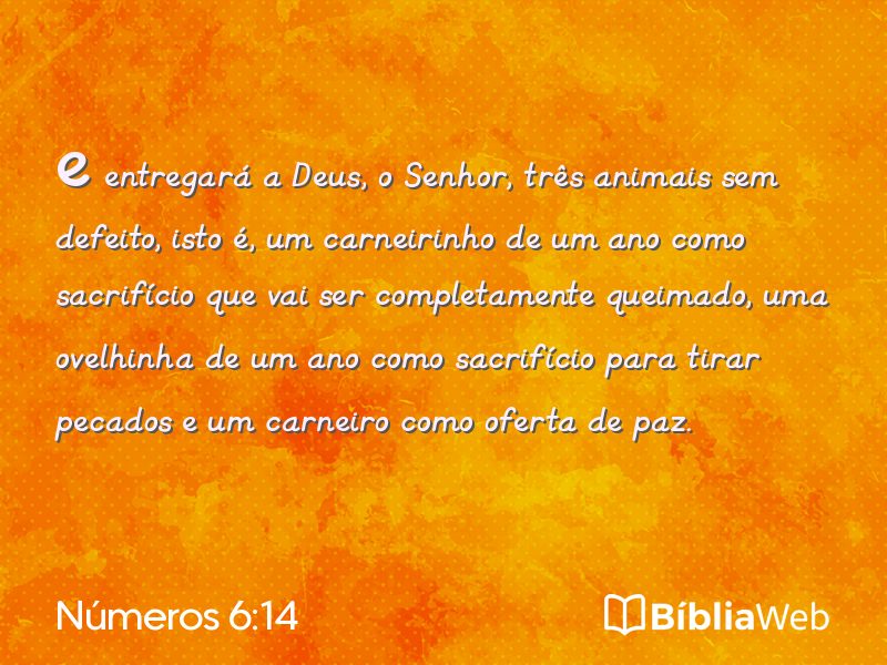 Números 6:14 em imagem para compartilhar
