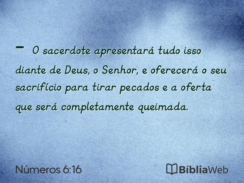 Números 6:16 em imagem para compartilhar